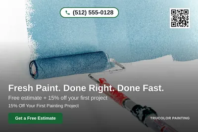 Clean Photo · Full Photo Overlay: Fresh Paint. Done Right. Done Fast.