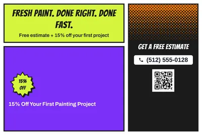 Comic pop · Offer Menu: Fresh Paint. Done Right. Done Fast.