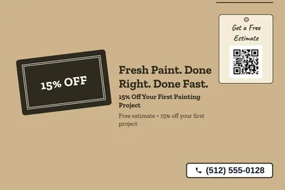 Kraft and stamp · Big Offer: Fresh Paint. Done Right. Done Fast.