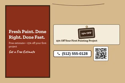 Kraft and stamp · Offer Menu: Fresh Paint. Done Right. Done Fast.