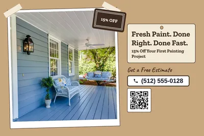 Kraft and stamp · Photo Hero: Fresh Paint. Done Right. Done Fast.