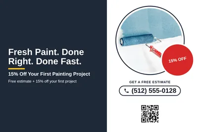 Local Offer · Split Panel: Fresh Paint. Done Right. Done Fast.
