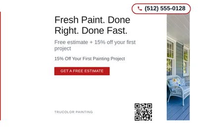 Minimal White · Left-Aligned Editorial: Fresh Paint. Done Right. Done Fast.