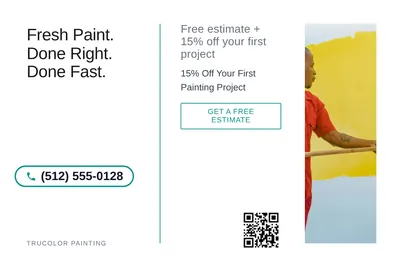 Minimal White · Split Vertical: Fresh Paint. Done Right. Done Fast.