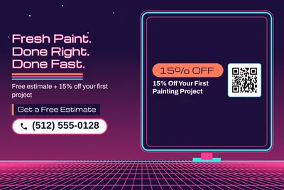 Synthwave · Checklist: Fresh Paint. Done Right. Done Fast.
