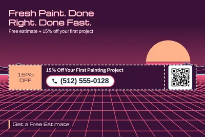 Synthwave · Coupon: Fresh Paint. Done Right. Done Fast.