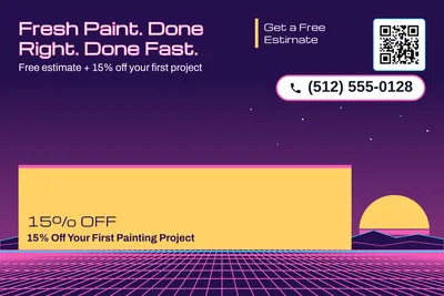 Synthwave · Offer Menu: Fresh Paint. Done Right. Done Fast.