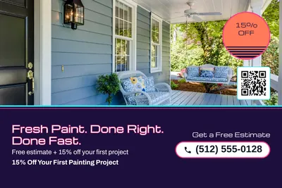 Synthwave · Photo Hero: Fresh Paint. Done Right. Done Fast.