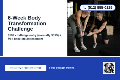Bold Color Block · Bottom Bar: 6-Week Body Transformation Challenge