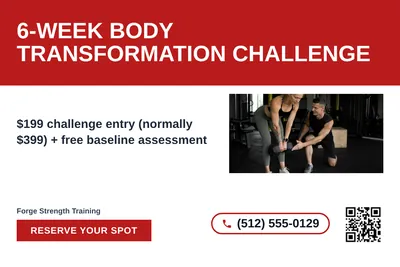 Bold Color Block · Horizontal Bands: 6-Week Body Transformation Challenge