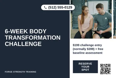 Bold Color Block · Vertical Split: 6-Week Body Transformation Challenge