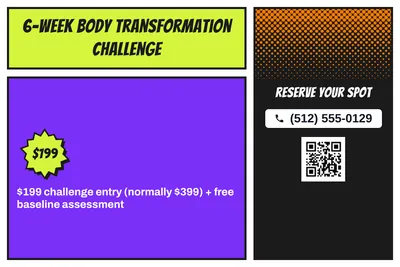 Comic pop · Offer Menu: 6-Week Body Transformation Challenge