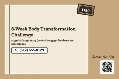 Kraft and stamp · Checklist: 6-Week Body Transformation Challenge
