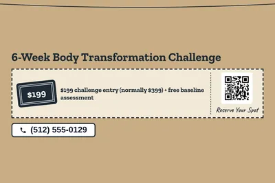 Kraft and stamp · Coupon: 6-Week Body Transformation Challenge