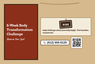 Kraft and stamp · Offer Menu: 6-Week Body Transformation Challenge