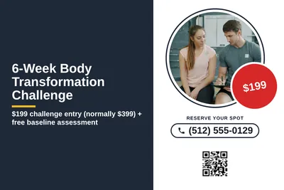 Local Offer · Split Panel: 6-Week Body Transformation Challenge