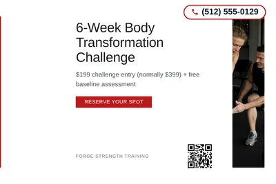Minimal White · Left-Aligned Editorial: 6-Week Body Transformation Challenge