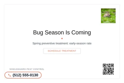 Minimal White · Card Inset: Bug Season Is Coming