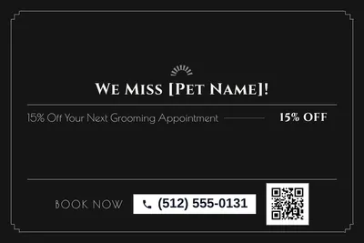 Art deco · Offer Menu: We Miss [Pet Name]!