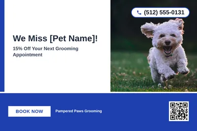 Bold Color Block · Bottom Bar: We Miss [Pet Name]!