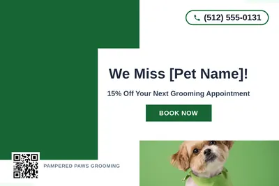 Bold Color Block · Corner Accent: We Miss [Pet Name]!