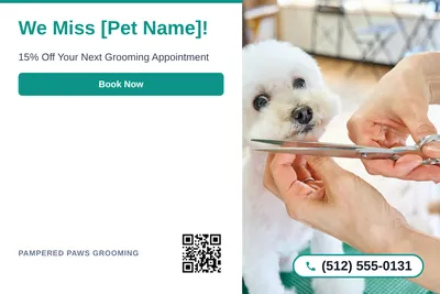 Clean Photo · Text Left, Photo Right: We Miss [Pet Name]!