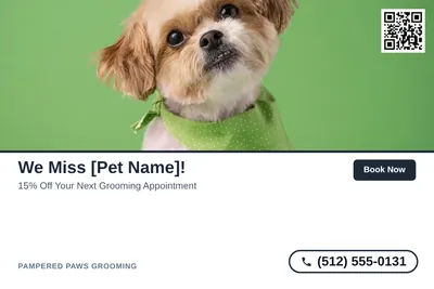 Clean Photo · Photo Top, Text Bottom: We Miss [Pet Name]!
