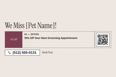 Contemporary · Coupon: We Miss [Pet Name]!
