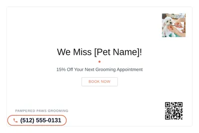 Minimal White · Card Inset: We Miss [Pet Name]!