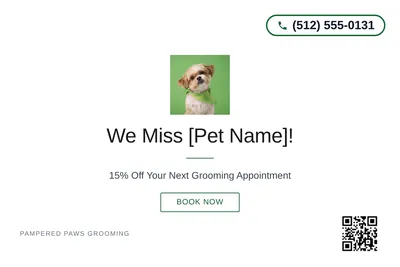 Minimal White · Centered Elegant: We Miss [Pet Name]!