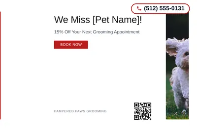 Minimal White · Left-Aligned Editorial: We Miss [Pet Name]!