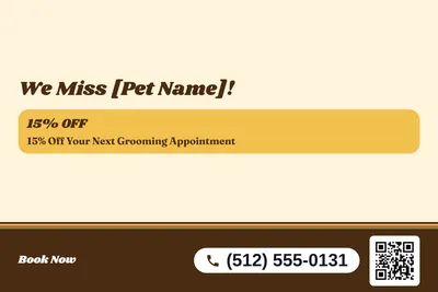 Retro 70s · Offer Menu: We Miss [Pet Name]!