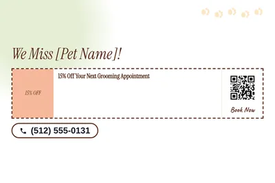 Soft watercolour · Coupon: We Miss [Pet Name]!