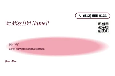 Soft watercolour · Offer Menu: We Miss [Pet Name]!