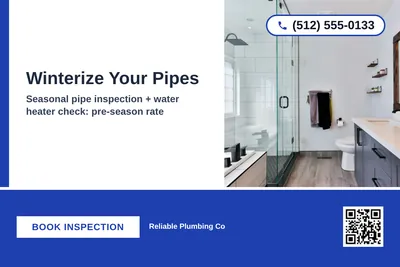 Bold Color Block · Bottom Bar: Winterize Your Pipes