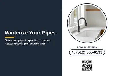 Local Offer · Split Panel: Winterize Your Pipes