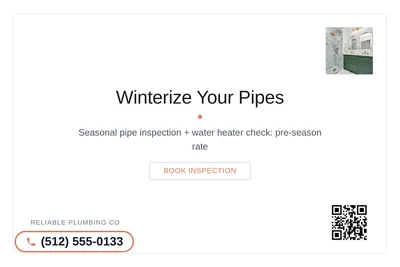 Minimal White · Card Inset: Winterize Your Pipes