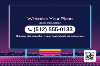 Synthwave · Phone Billboard: Winterize Your Pipes