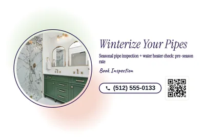 Soft watercolour · Photo Frame: Winterize Your Pipes