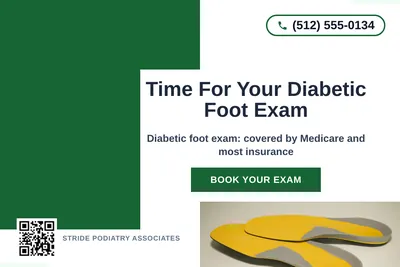 Bold Color Block · Corner Accent: Time For Your Diabetic Foot Exam