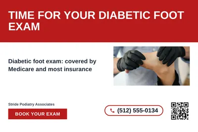 Bold Color Block · Horizontal Bands: Time For Your Diabetic Foot Exam