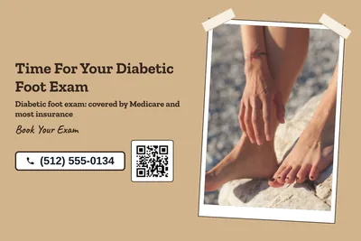 Kraft and stamp · Photo Frame: Time For Your Diabetic Foot Exam
