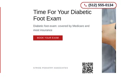 Minimal White · Left-Aligned Editorial: Time For Your Diabetic Foot Exam