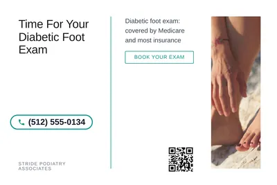 Minimal White · Split Vertical: Time For Your Diabetic Foot Exam