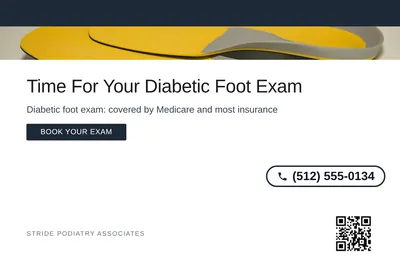 Minimal White · Top Bar: Time For Your Diabetic Foot Exam