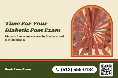 Retro 70s · Photo Frame: Time For Your Diabetic Foot Exam