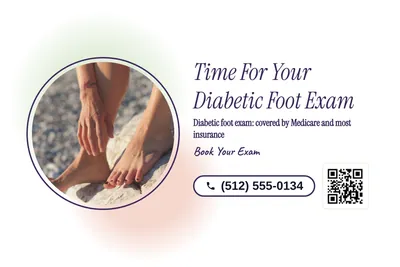 Soft watercolour · Photo Frame: Time For Your Diabetic Foot Exam