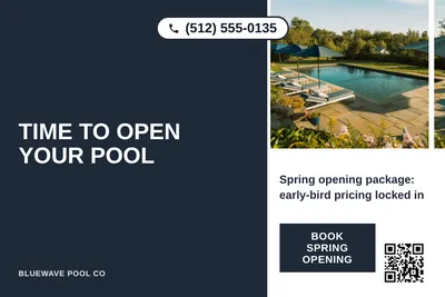 Bold Color Block · Vertical Split: Time To Open Your Pool