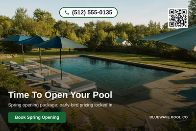 Clean Photo · Full Photo Overlay: Time To Open Your Pool