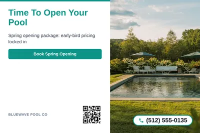 Clean Photo · Text Left, Photo Right: Time To Open Your Pool